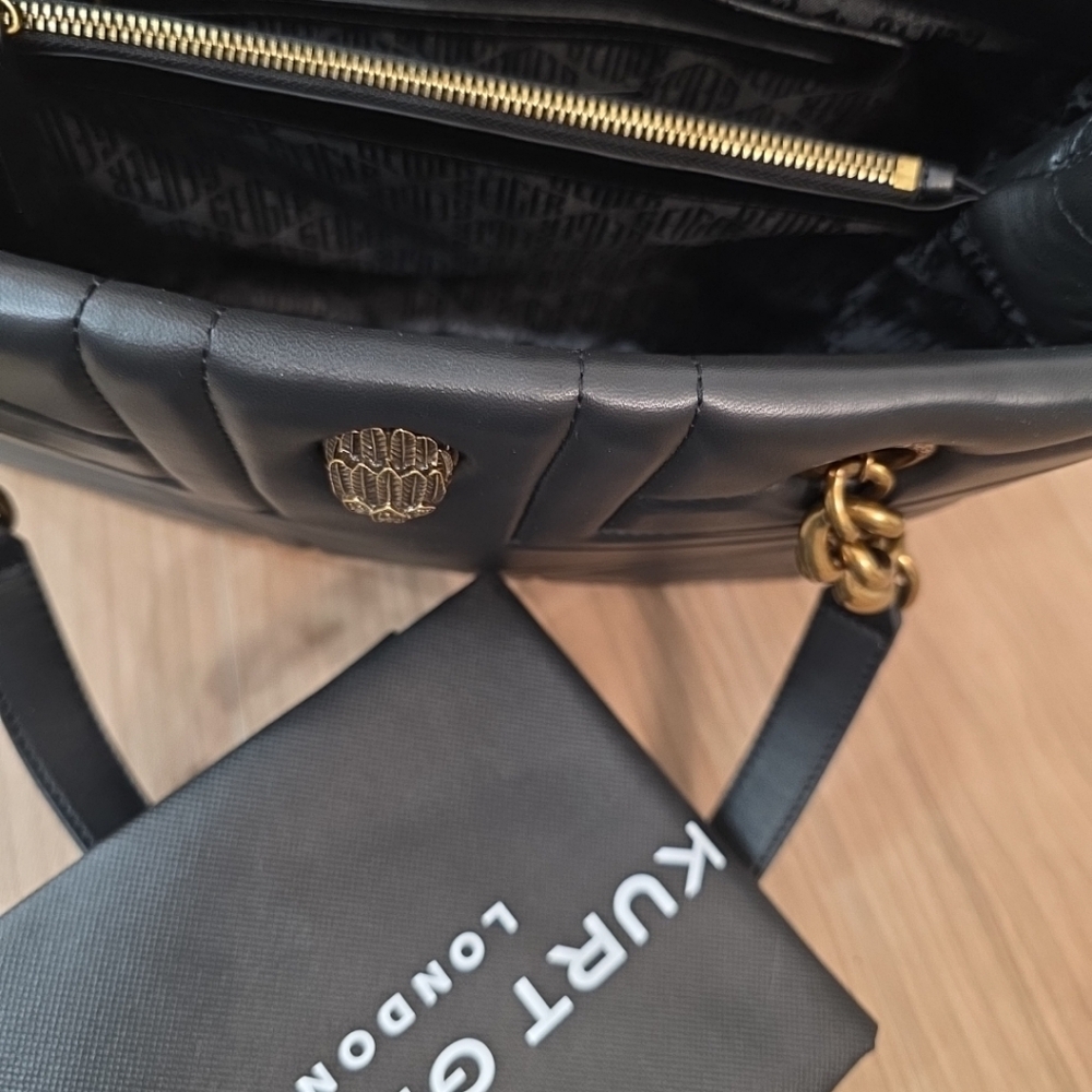 Kurt Geiger Kensington Union Jack Black Leather Tote Bag - Picture 7 of 9